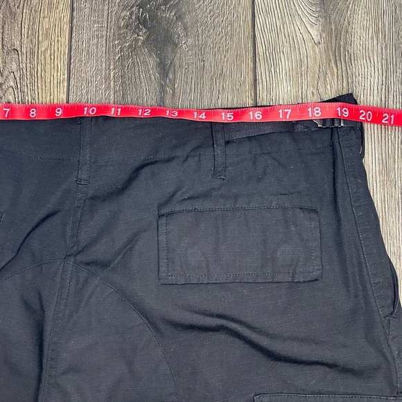 Black Tactical Cargo Pants Adjustable Waist Ripstop Utility Streetwear - Picture 9 of 16